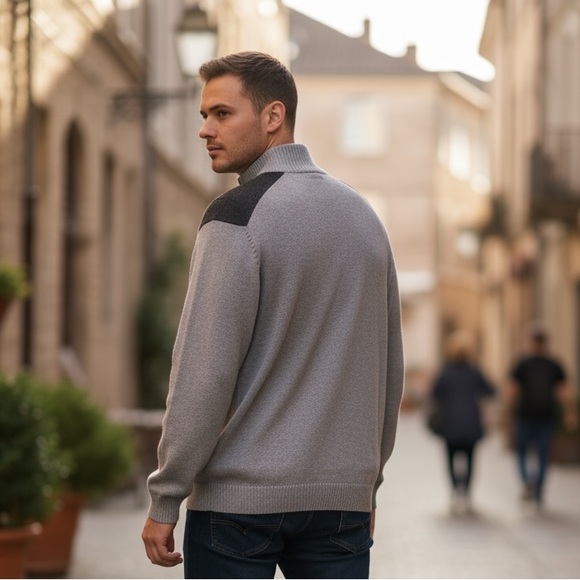 NWT Apt. 9 Men’s Size XXL Smoke Gray Woven Piercing 4-Pocket Sweater Jacket - Picture 4 of 13